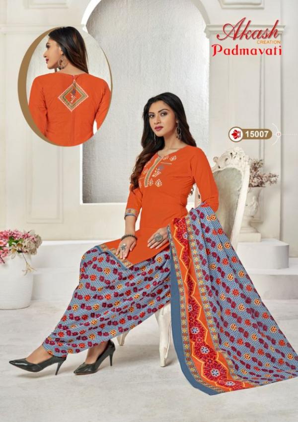 Akash Padmavati 15 Fancy Cotton Daily Wear Dress Materials